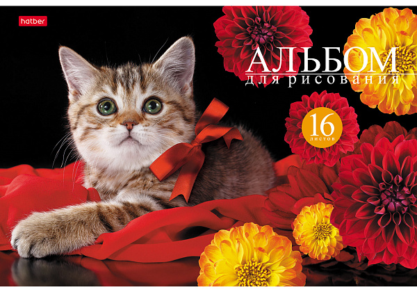 Альбом для рисования 16 листов "На мягких лапках"