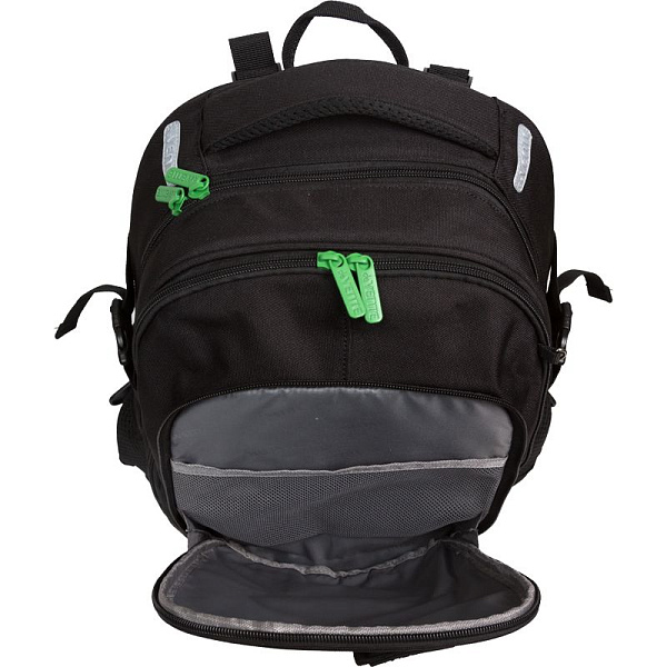 Рюкзак "deVENTE. Ergo. Game" школьный 39x28x20 см (18 л) 600 г, 2 отделения на молнии, одно с уплотненным отделением для ноутбука до 15 дюймов и книг и карманом для учебников, второе с органайзером и карабином для ключей, передний карман на молнии с 