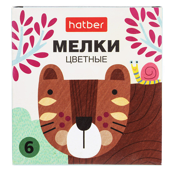 Мелки Hatber  Нарисуй-ка! 6 цв. в картонной коробке