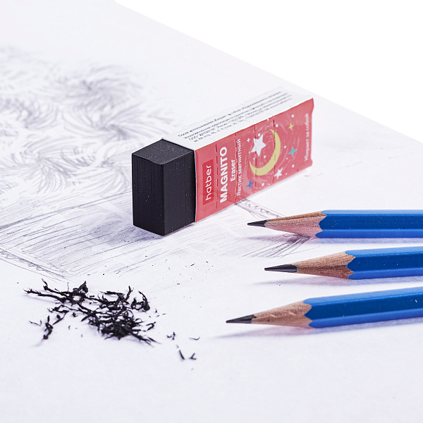 Ластик Hatber Magnito ER-23 PVC  прямоугольный в картонной Дисплей-витрине