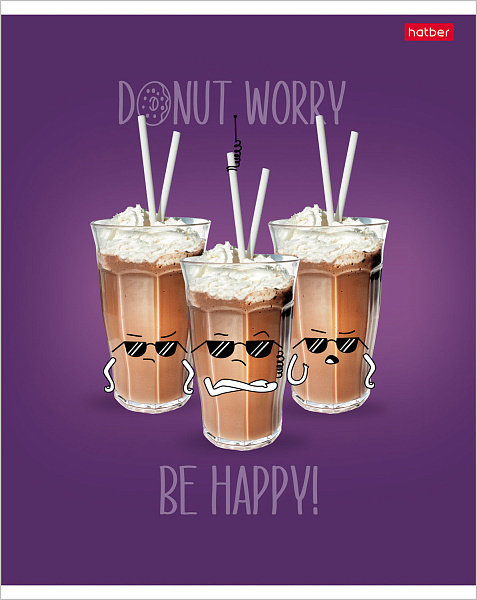 Тетрадь 48 л. кл. "Donut Worry" 65г/кв.м выб лак 5 диз.в блоке скругл.углы 