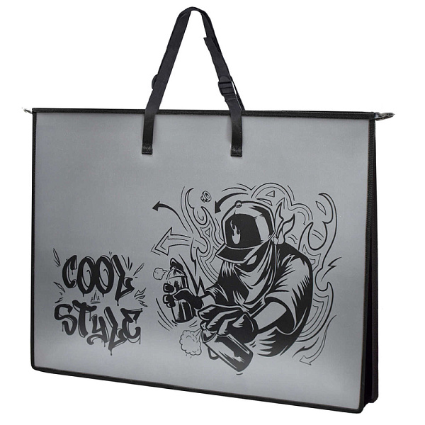 Папка д/чертежей и рисунков А2 "РАЙТЕР" (полипропилен, 65х47х11 см, 1 отд., молния, ручки, регулируемые по длине, внутренний ПВХ карман А4 формата, ширина б