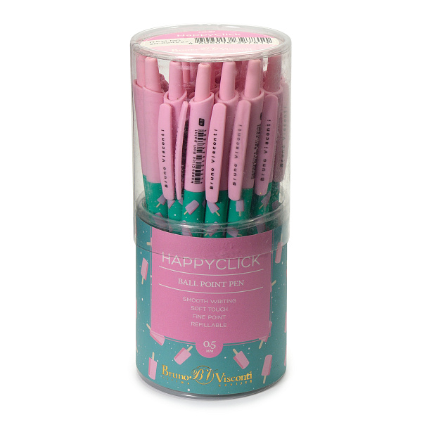 Ручка шариковая 0,5 мм "HappyClick. Эскимо" СИНЯЯ 