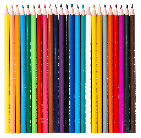 Карандаши 24 цв. Deli Enovation трехгран. пластик коробка/европод