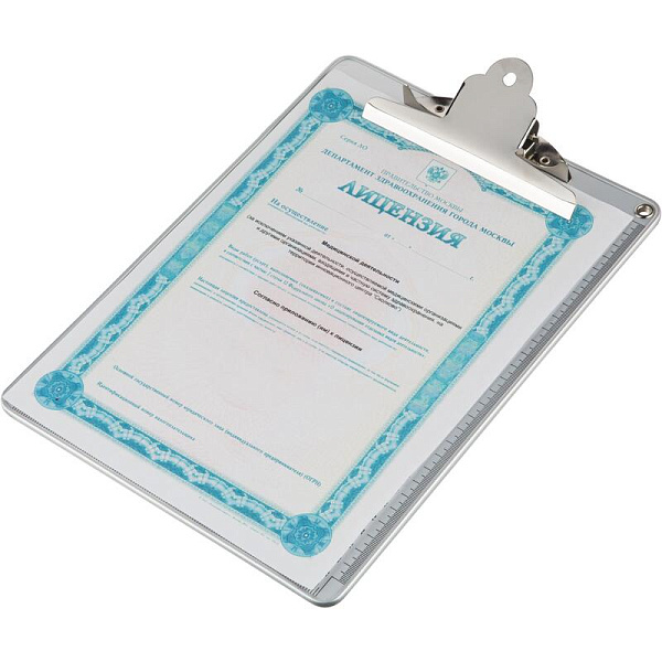 Папка-планшет A4 M&G 315x228 мм, пластик,прижимбабочка, серебр, ADM94862