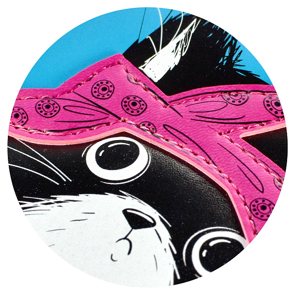 Дневничок д/девочек А6+ 96 л. "ХИП ХОП КОМАНДА" "КОТ" (126х174 мм, тв. переплёт с поролоном, ниткошвейный, аппликация из искусственной кожи, шелкография в две краски, белый