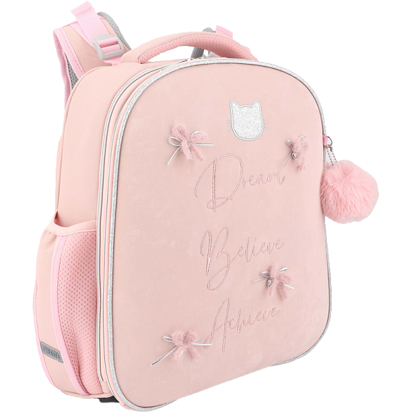 Рюкзак "deVENTE. Choice. My Dream" школьный жесткий 38x28x16 см (17 л) вес 950 г, плотный износостойкий полиэстер с водоотталкивающей пропиткой, 2 отделения на молнии (одно отделение на молнии с разделителями для учебников и фиксатором с утяжкой на с