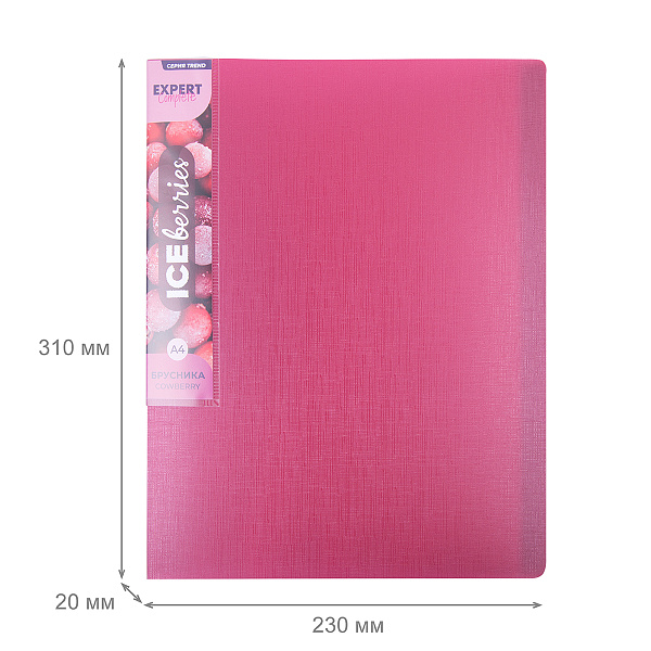 Папка 20ф А4 "Expert Complete" Trend ICEberries 600 мкм  20 мм  1 шт. брусника