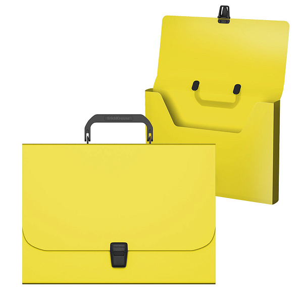 Портфель пластиковый ErichKrause® Matt Neon, A4, желтый