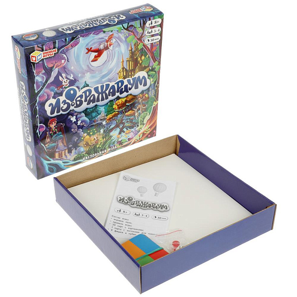 Игра настольная (ходилка)  "Изображариум" квадрат 270х270х55 мм. Умные игры.