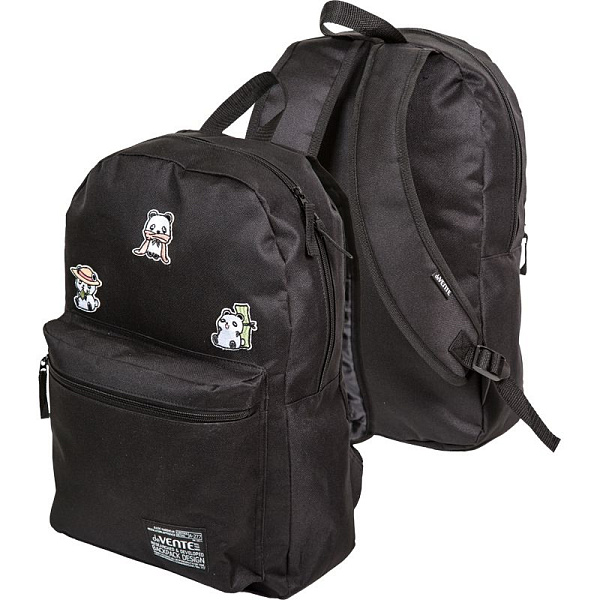 Рюкзак подростковый "deVENTE. Panda" черный 40x29x17 см, 250 г, 1 отд. на молнии, вышивка