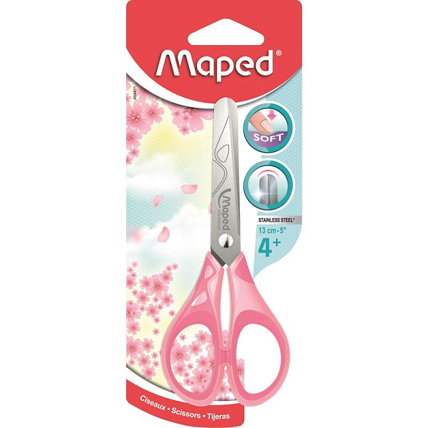 Ножницы 130 мм Maped с прорезиненными ручками и закругленными лезвиями ESSENTIALS SOFT PASTEL
