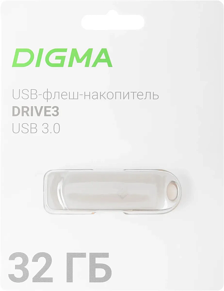 Флеш Диск Digma 32GB DRIVE3  USB3.0 серебристый
