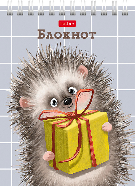 Блокнот А6 40 л. кл. на гребне "Хорошо быть ёжиком" Обл. мел.картон УФ-лак