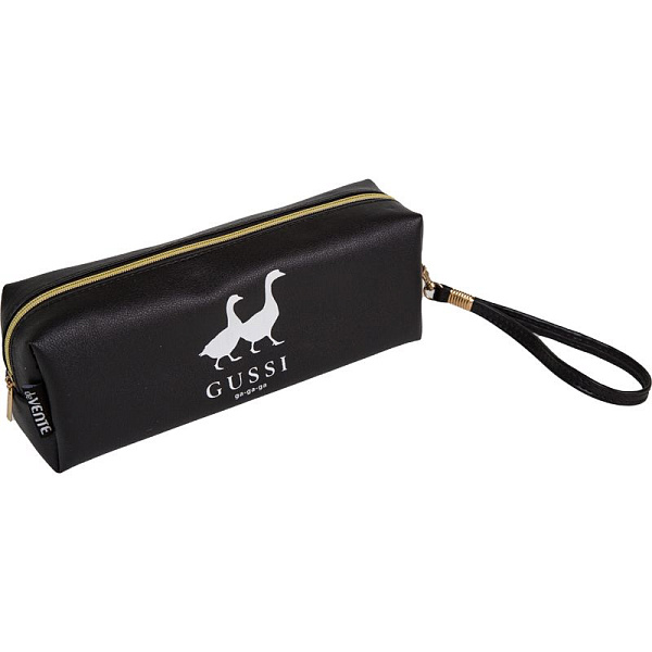 Пенал-косметичка "deVENTE. ZARAZA" 21,5x8x5 см, прямоугольный для 75 предметов, на молнии, матовая черная искусственная кожа до -40C, с ручкой-петлей на карабине, 3 дизайна ассорти, индивидуальная упаковка