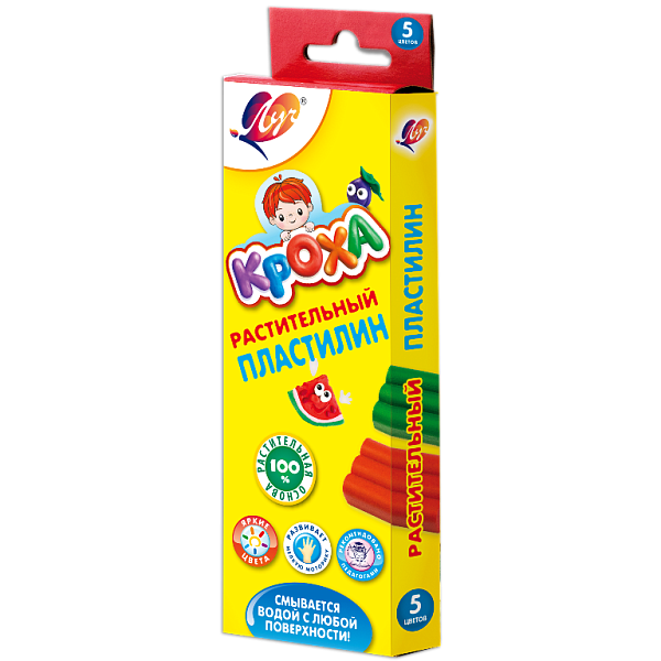Пластилин растительный Луч 5 цв "Кроха"