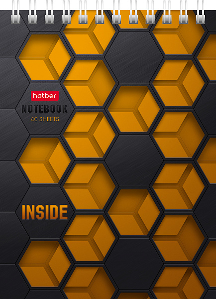 Блокнот А6 40 л. кл. на гребне "INSIDE"