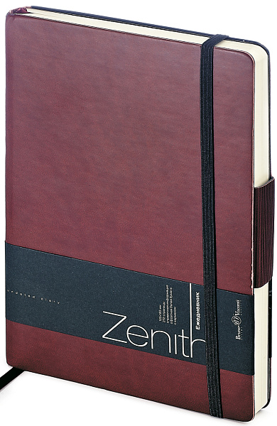 Ежедневник недат А5 "ZENIT" на резинке БОРДОВЫЙ