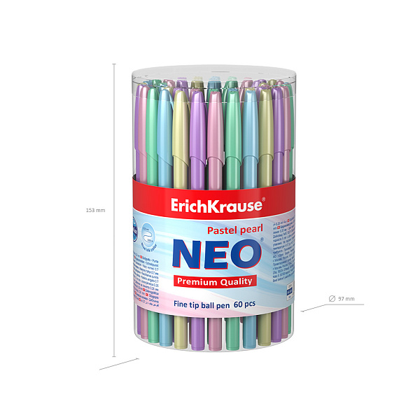 Ручка шариковая ErichKrause Neo® Stick Pastel 0.7, Super Glide Technology цвет чернил синий 