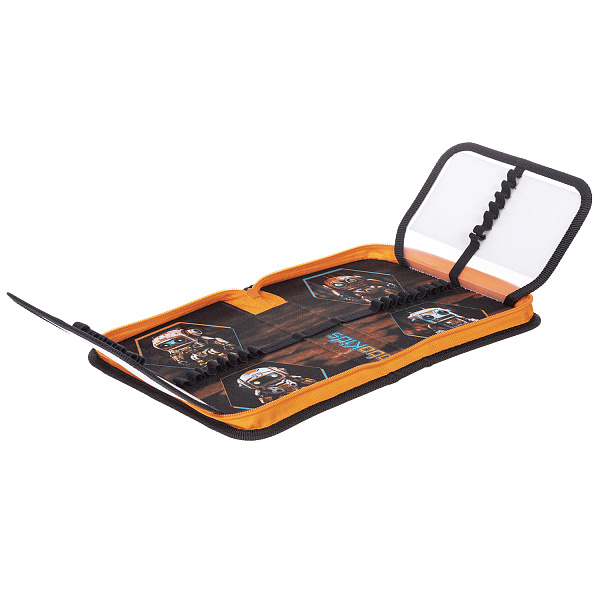 Пенал 1секц.+2ств. 200*140 Hatber "Робо" на молнии, ткань/картон в индив.упак.