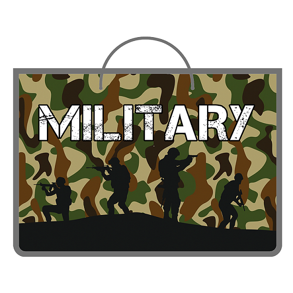 Папка детская А4 пластиковая, ручки-тесьма 335/235/55 "MILITARY" 2024