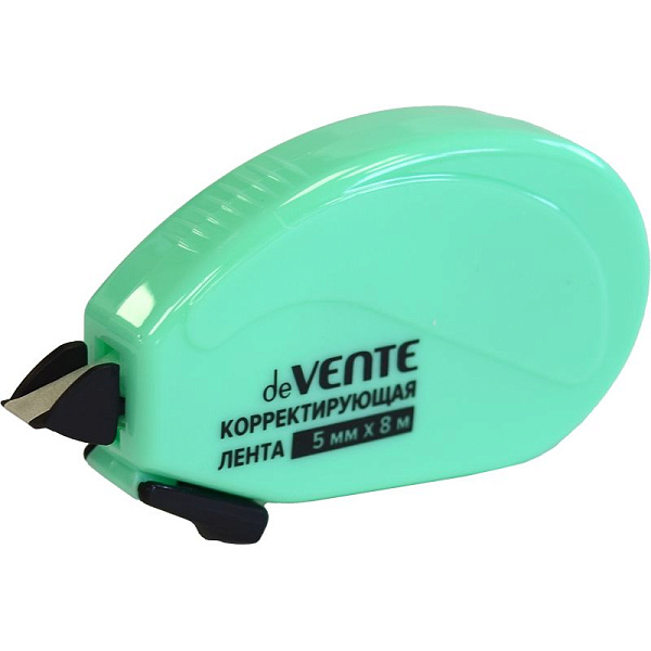 Корректир. лента 5мм х 8м "deVENTE. Pastel" непрозрачный бирюзовый корпус, фронтальный аппликатор, в картонном блистере