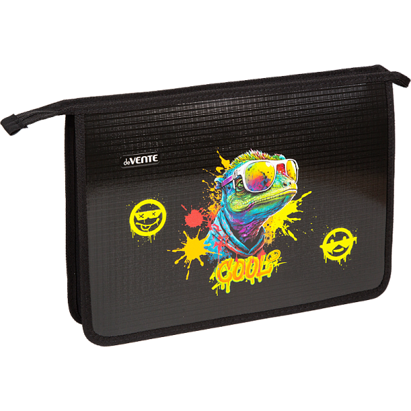 Папка для тетрадей А4 "deVENTE. Cool Lizard"(337x243x50 мм) с текст. расширением 5 см, молния сверху