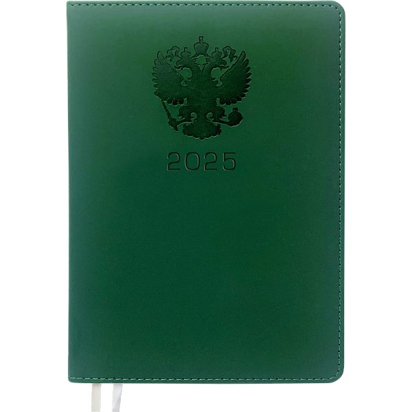 Ежедневник 2025 "deVENTE. Emblem" A5 336 стр, зеленый, кремовая бумага 70 г/м², печать в 2 краски, т