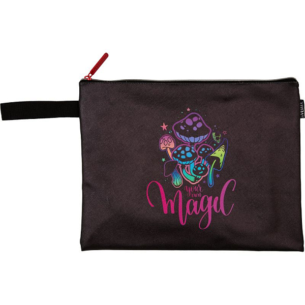 Папка для тетрадей А4 "deVENTE. Magic Mushroom" на молнии сверху, с ручкой, искусственная кожа до -40C с антивандальной фактурой, с подкладом