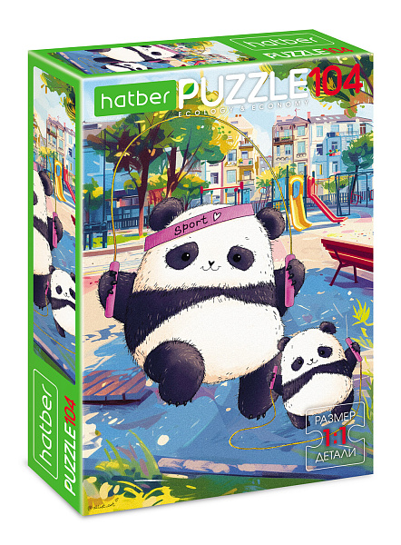 ПАЗЛЫ 104 эл. А4 220х320мм  -Плюшевые панды-"ECO" 