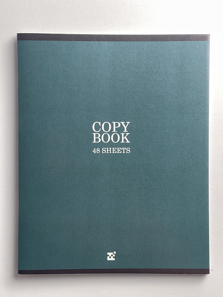 Тетрадь 48 листов, клетка, обложка мелованный картон, блок №2, зеленая