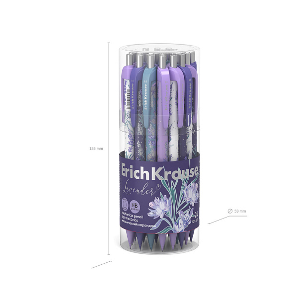 Карандаш автомат. 0,5 мм ErichKrause Lavender НВ (в тубусе по 24 шт.)