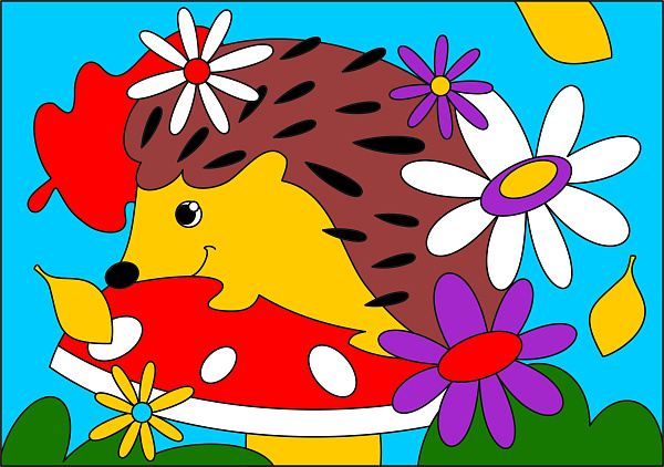 Картина по номерам для малышей ВЕСЁЛЫЕ КАРТИНКИ "Летний ёжик"