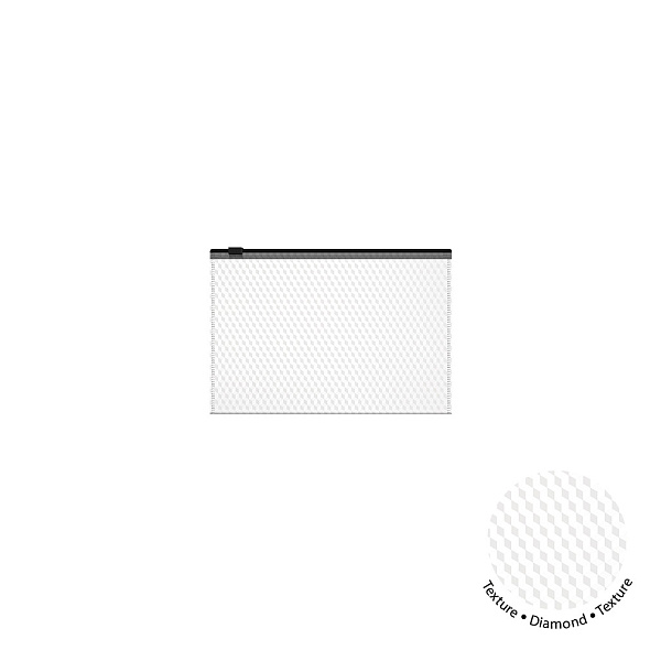 Папка на молнии С6 Zip-пакет ErichKrause Diamond Total White, полупрозрачный, пластик., белый 
