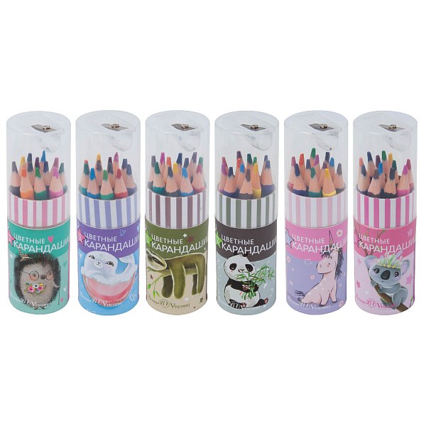 КАРАНДАШИ ЦВЕТНЫЕ УКОРОЧЕННЫЕ "FUNCOLOR" (пластиковые) В КАРТОННОЙ ТУБЕ, 12 ЦВ. 4 ВИДА (10129060/220219/0003736,КИТАЙ)