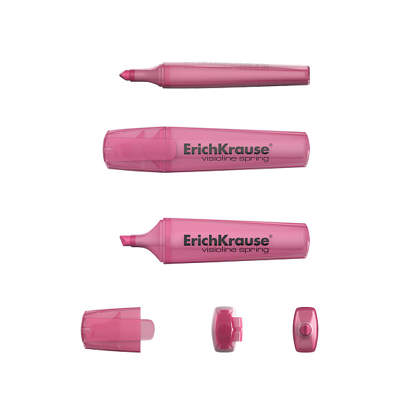 Маркер-текстовыделитель ErichKrause Visioline V-12 Spring, розовый
