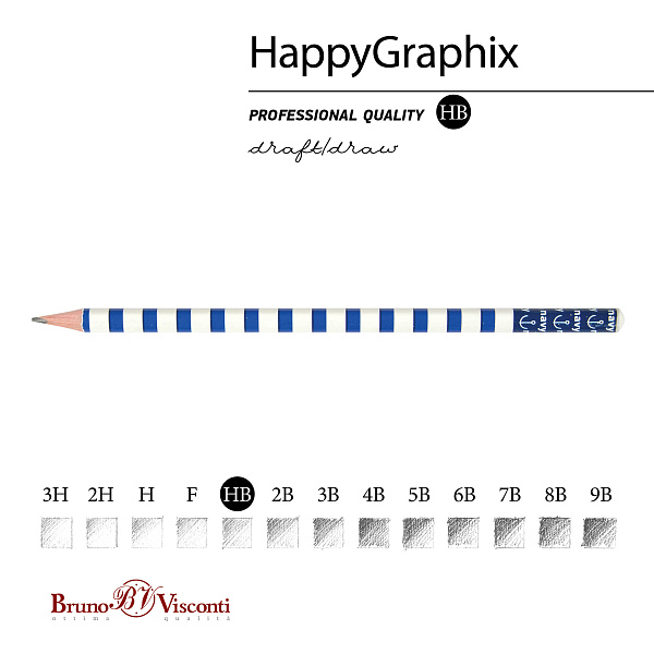 Карандаш ч/г НВ "Happy Graphix" МОРСКОЙ