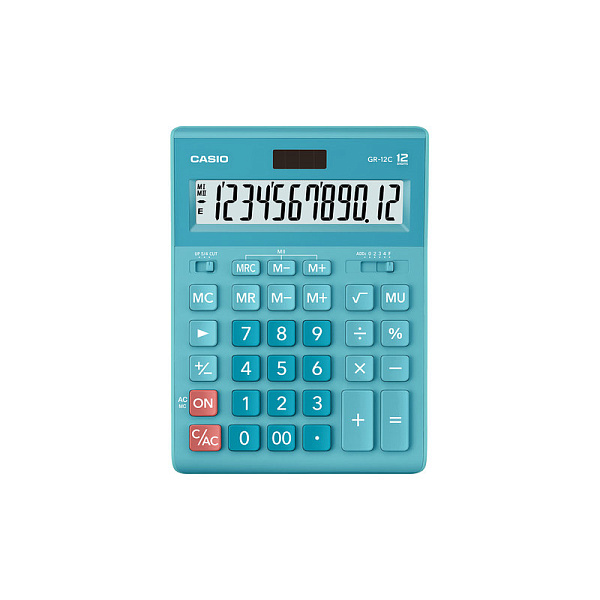 Калькулятор 12 разр., Casio голубой