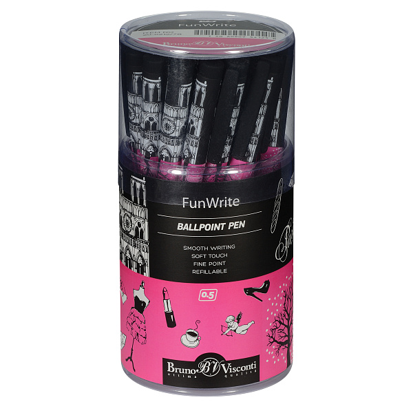 Ручка шариковая 0,5 мм "FunWrite. Романтическое путешествие. Париж" СИНЯЯ