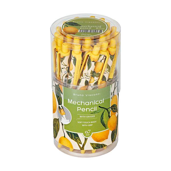 Карандаш механический 0.7 мм С ЛАСТИКОМ "FLORA.PARADISE.LEMONS"