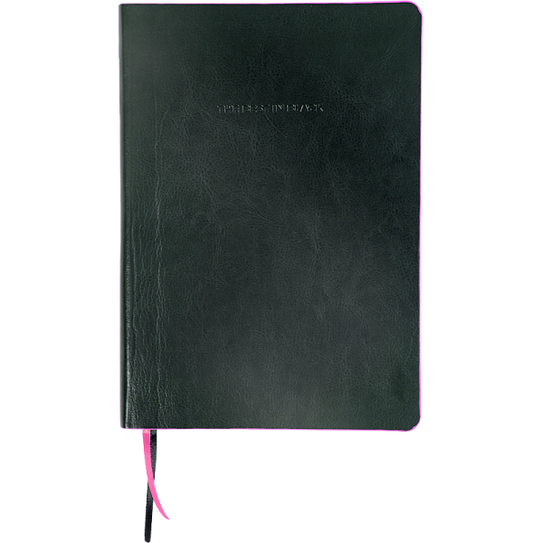 Ежедневник недат А5 "deVENTE. THE BEST IN BLACK" черный с малиновым, 272 стр, белая бумага 70 г/м² с черным срезом, печать в 2 краски, мягкая обложка из искусственной кожи с малиновым срезом, термо тиснение, перфорация, закругленные уголки, 2 ляссе, 