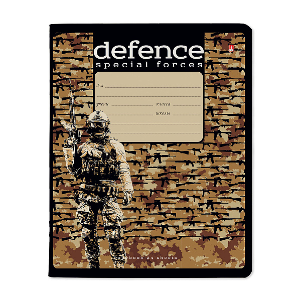 Тетрадь 24 листа в клетку "MILITARY ПАТТЕРН" 5 ВИДОВ