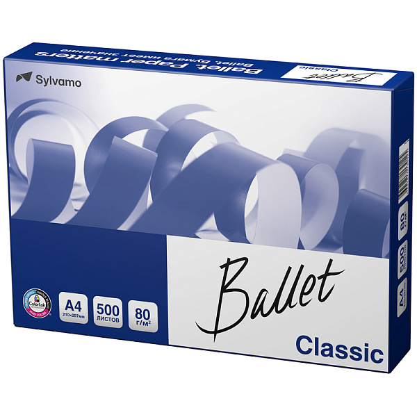 Бумага А4 "Ballet  Классик" 80 гр/м 500 листов, бел. CIE 153%  (кл. "В")