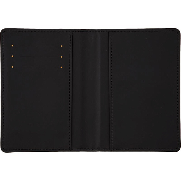 Обложка д/паспорта "deVENTE. Герб" 10x14 см, искусственная кожа, поролон, термо тиснение, отстрочка, 3 отделения для визиток, в пластиковом пакете с европодвесом, черный