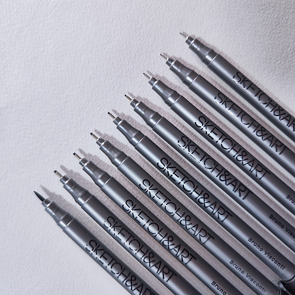 Набор линеров "SKETCH&ART" ЧЕРНОГО ЦВЕТА, 9 штук