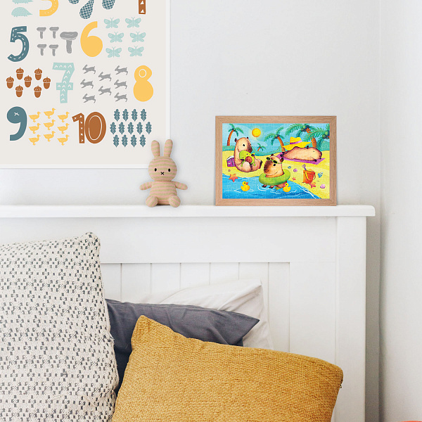 ПАЗЛЫ 104 эл. А4 320х220мм  -Капибары на пляже-"ECO" 