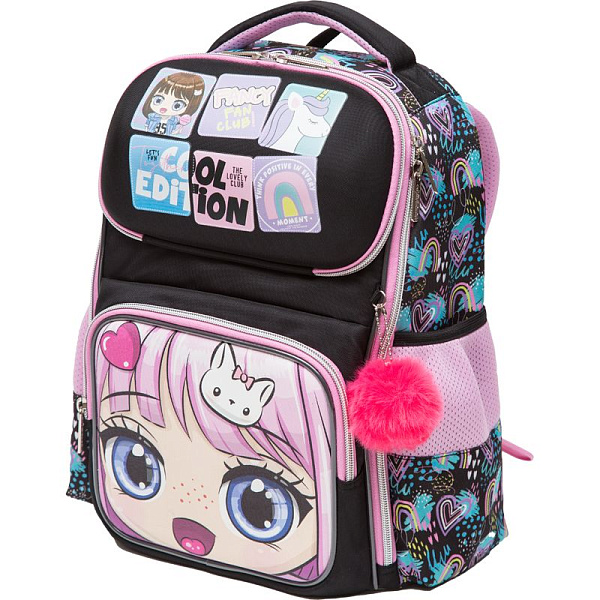 Ранец "deVENTE. Smart. Fancy Girl" школьный жесткий 37x28x14 см (14 л) вес 800 г, 1 отд. на замке с карманом для учебников, 2 передних кармана на молнии, 2 боковых кармана на резинке с расширением, эргономичная формоустойчивая вентилируемая спинка и 