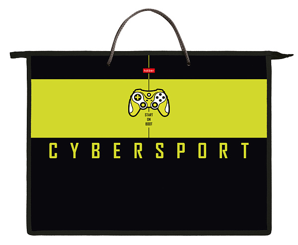 Папка для чертежей и рисунков А3 Hatber "CYBER SPORT"с ручками на молнии 