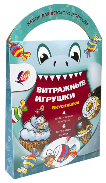 Набор красок по стеклу с трафаретом "Вкусняшки" Луч