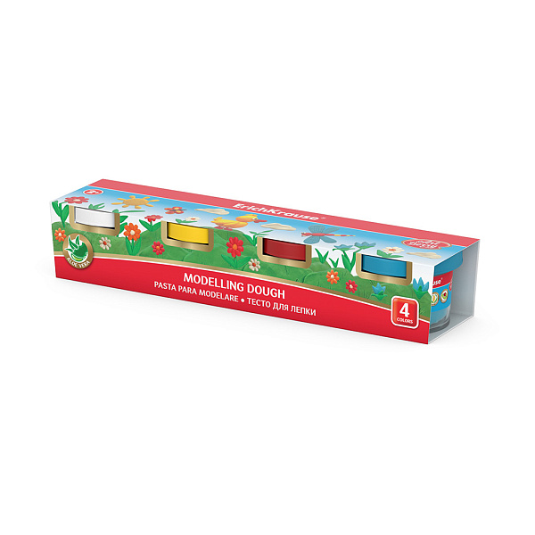 Тесто для лепки ArtBerry® с Алоэ Вера 4 баночки по 35г (рукав)